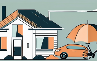 A protective umbrella covering a symbolic representation of a house