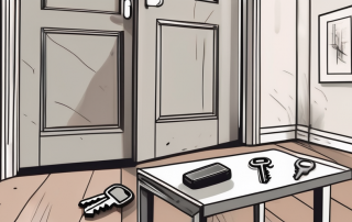 A set of keys lying forgotten on a living room table inside an apartment