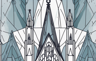 The cologne cathedral with an abstract representation of a safety shield