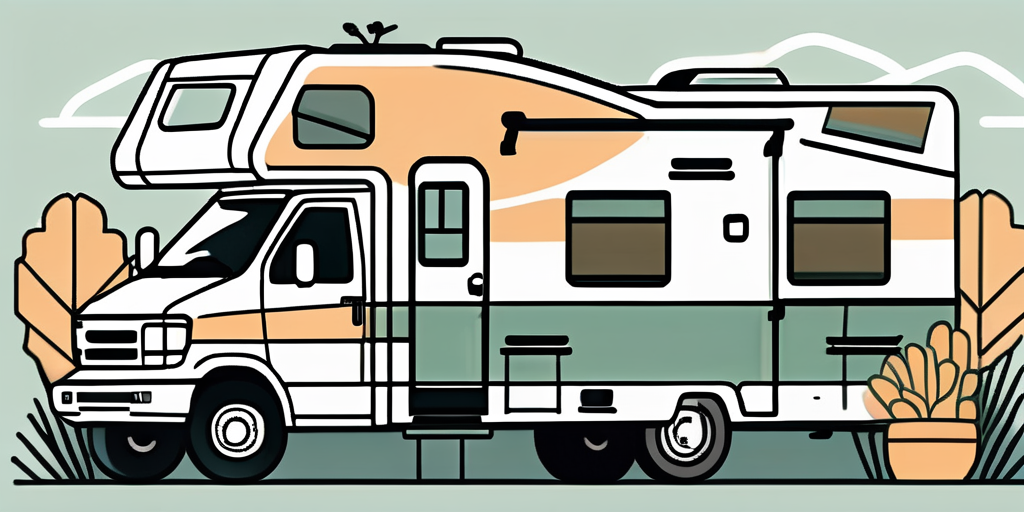 A private motorhome parked in a beautiful outdoor setting