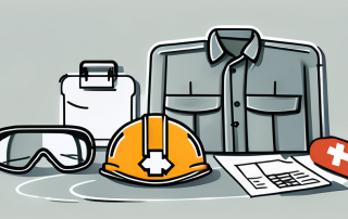 Various safety equipment like a hard hat