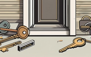 A closed door with a "no subletting" sign hanging