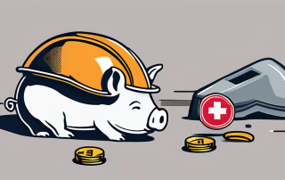 A broken piggy bank with coins spilling out