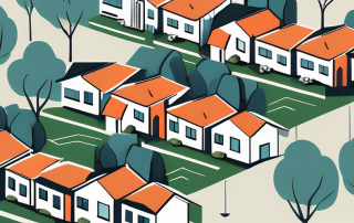 A suburban neighborhood with houses close to each other