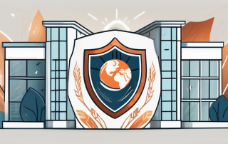 A building with a protective shield around it