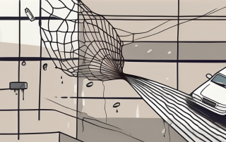 A safety net catching falling objects symbolizing various types of accidents