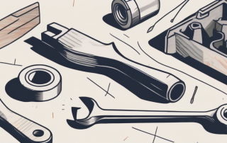 An insurance policy in the foreground with a broken tool or equipment in the background