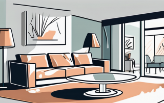 A broken vase in a living room