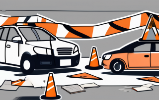 A car accident scene with visible damage on the vehicles