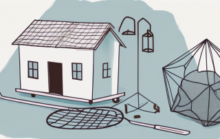 A safety net under a symbolic representation of a house and personal belongings