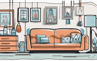 A house with various household items like furniture