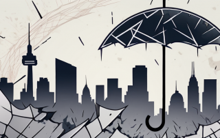A shattered shield symbolizing war damages