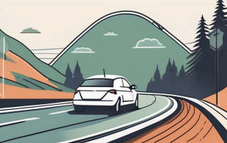 A car driving on a scenic german autobahn
