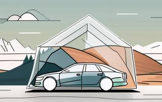 A car partially covered by a transparent shield