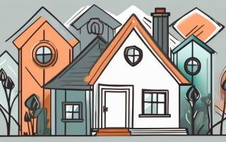A home surrounded by different protective shields symbolizing various types of insurance like home contents (hausrat) and personal liability (haftpflicht)