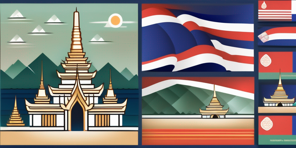 A health insurance card superimposed on a background featuring iconic thai elements