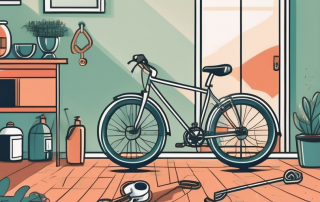 A bicycle securely locked inside a home