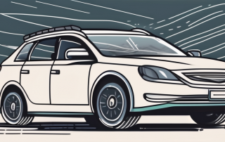 A car with a large insurance policy document and a pen on the hood