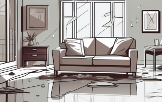 A home interior showing signs of damage