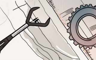 An insurance policy document next to a broken tool symbolizing disability