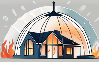 A house shielded under a translucent dome