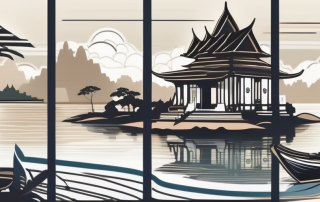 A beautiful thai landscape featuring iconic landmarks like temples or beaches