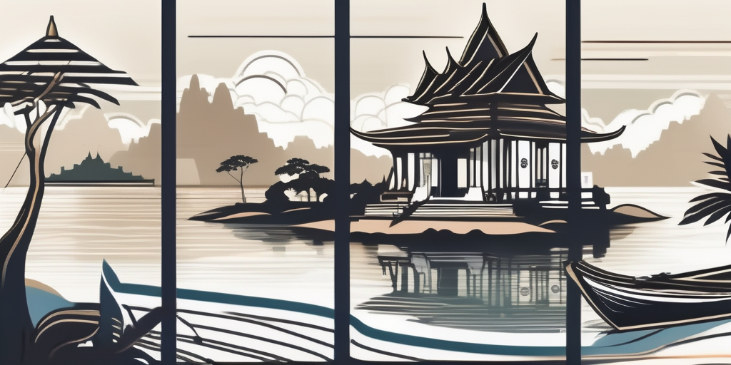 A beautiful thai landscape featuring iconic landmarks like temples or beaches