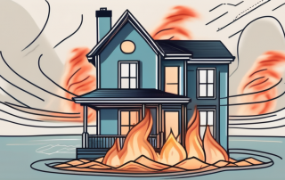 A home being affected by elemental damages such as fire