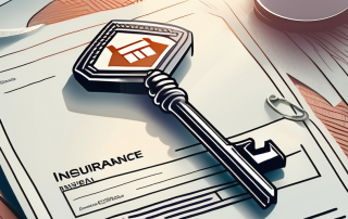 A house key on top of a signed insurance document