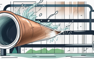 A damaged pipe with water gushing out