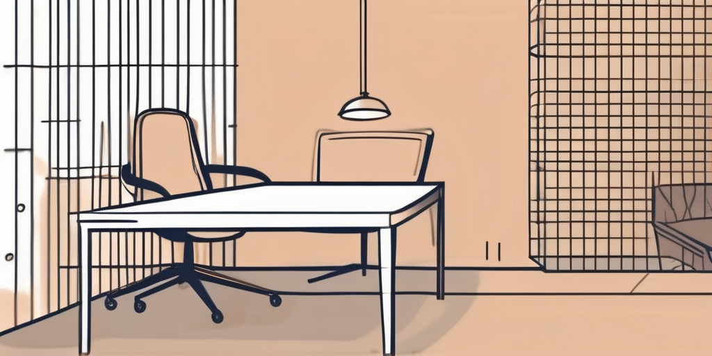 A safety net under a desk and chair