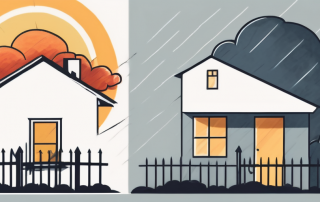 Two adjacent houses separated by a fence