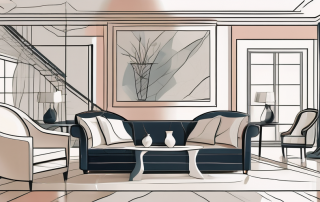 A broken vase in a luxurious living room