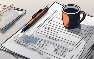 A desk with an insurance form