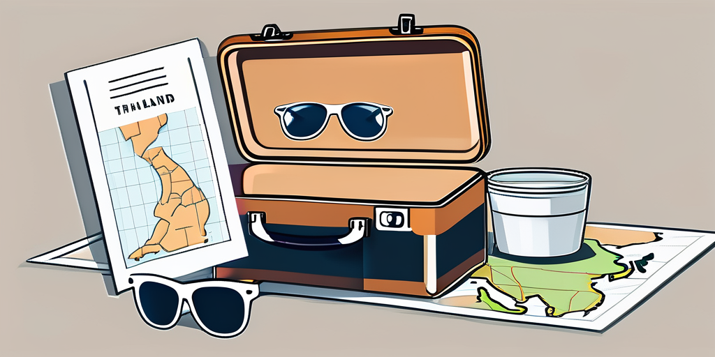 A suitcase with travel essentials like sunglasses