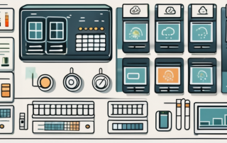 A computer displaying a digital spreadsheet with various utility icons like water