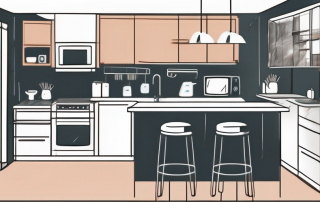 A 100 square meter apartment layout with different household items such as furniture