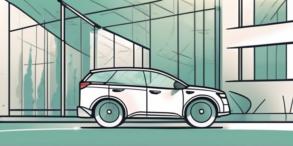 A car with a protective shield around it