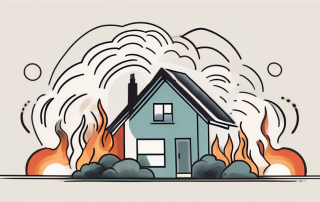 A house being protected from various natural elements like fire