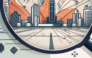 A magnifying glass focusing on a broken shield representing accident insurance