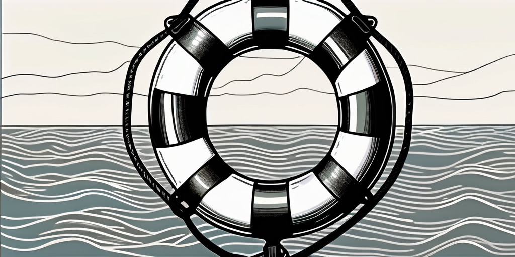 A life buoy in the middle of a calm sea