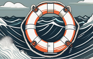A life buoy in the middle of a stormy sea