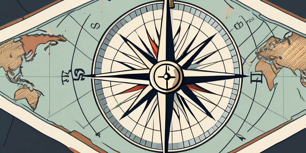 A compass on a map