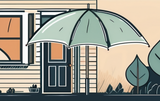 A protective umbrella covering a small house