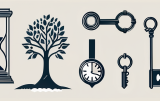 Five distinct symbols each representing a key feature of a reliable risk life insurance