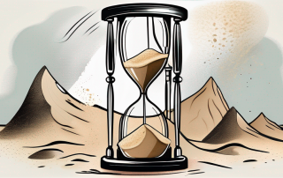 A large hourglass with sand falling through