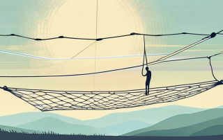A safety net under a high wire tightrope