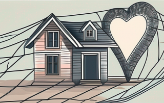 A safety net under a symbolic representation of a house