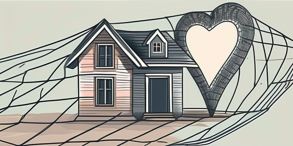 A safety net under a symbolic representation of a house