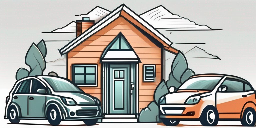 A protective shield hovering over various valuable items like a house